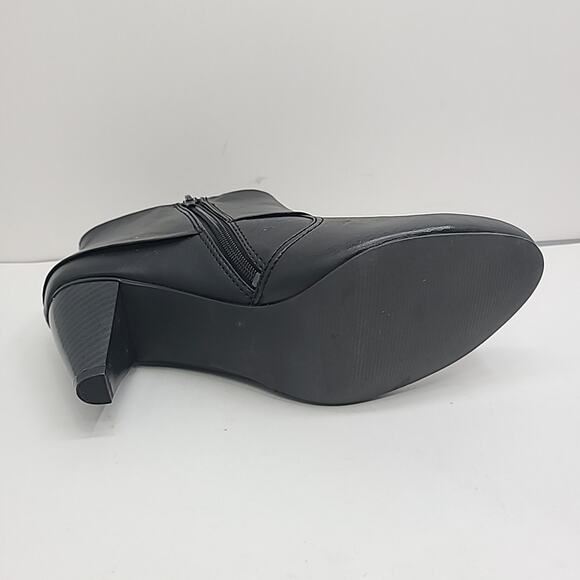 Mudd Black Faux Leather High Heel Ankle Boots Zip Booties Y2k 90s Size 10 - Picture 13 of 15